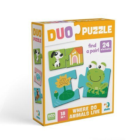 Пазл Dodo DUO Звірята та їх домівки 300690 2380 фото