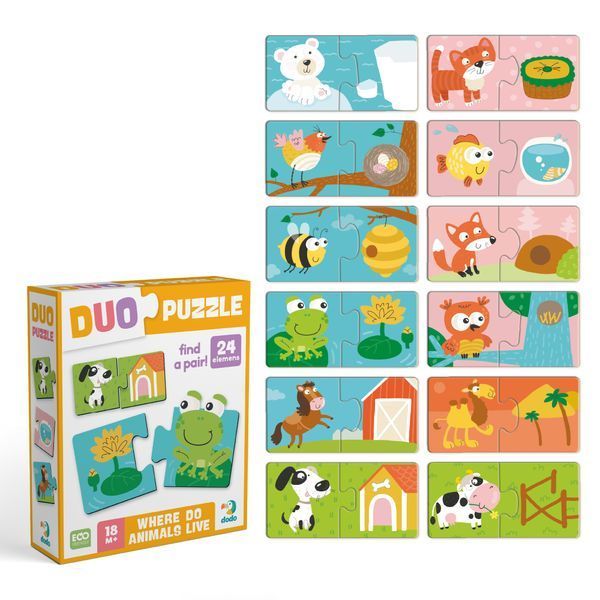 Пазл Dodo DUO Звірята та їх домівки 300690 2380 фото