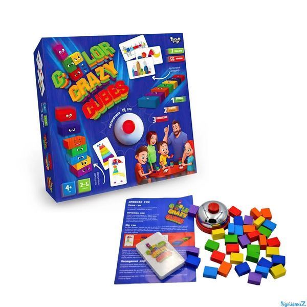 Розвиваюча настільна гра "Color Crazy Cubes" Danko Toys CCC-02-01U з дзвіночком 2323 фото