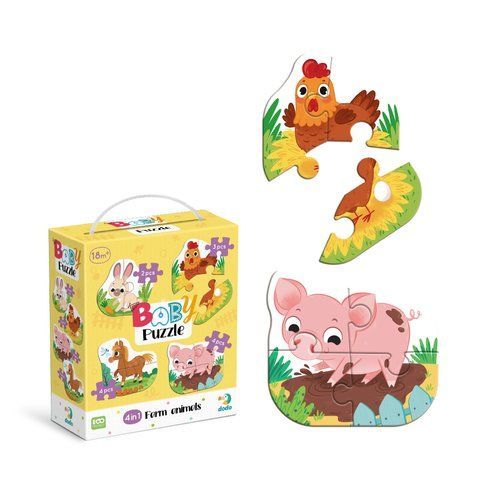 Пазл 4в1 Dodo Baby puzzle Сільські тварини 300686 2193 фото