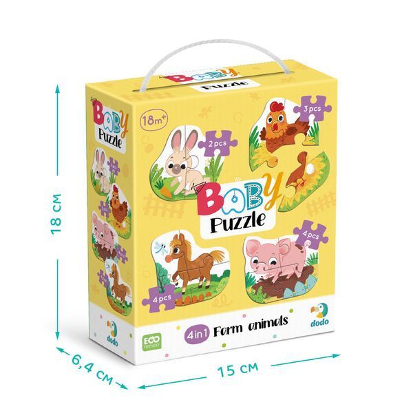 Пазл 4в1 Dodo Baby puzzle Сільські тварини 300686 2193 фото